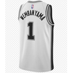 Men's NBA San Antonio Spurs #1 Victor Wembanyama White Icon Edition Jersey