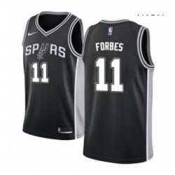 Mens Nike San Antonio Spurs 11 Bryn Forbes Swingman Black NBA Jersey Icon Edition 