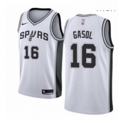 Mens Nike San Antonio Spurs 16 Pau Gasol Authentic White Home NBA Jersey Association Edition 