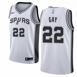 Mens Nike San Antonio Spurs 22 Rudy Gay Authentic White Home NBA Jersey Association Edition 