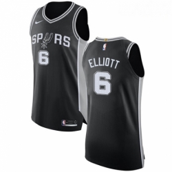 Mens Nike San Antonio Spurs 6 Sean Elliott Authentic Black Road NBA Jersey Icon Edition