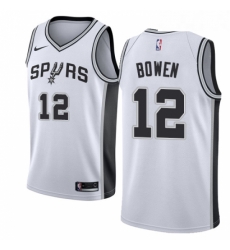 Womens Nike San Antonio Spurs 12 Bruce Bowen Authentic White Home NBA Jersey Association Edition