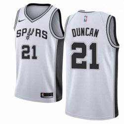 Womens Nike San Antonio Spurs 21 Tim Duncan Authentic White Home NBA Jersey Association Edition