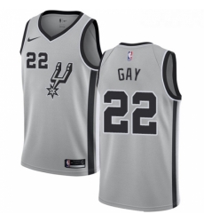 Womens Nike San Antonio Spurs 22 Rudy Gay Swingman Silver Alternate NBA Jersey Statement Edition 