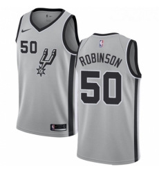 Womens Nike San Antonio Spurs 50 David Robinson Authentic Silver Alternate NBA Jersey Statement Edition