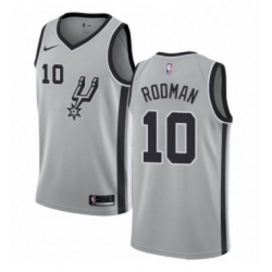 Youth Nike San Antonio Spurs 10 Dennis Rodman Authentic Silver Alternate NBA Jersey Statement Edition