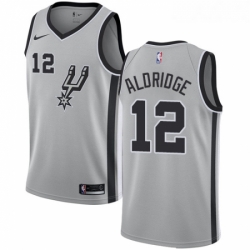 Youth Nike San Antonio Spurs 12 LaMarcus Aldridge Swingman Silver Alternate NBA Jersey Statement Edition