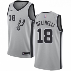 Youth Nike San Antonio Spurs 18 Marco Belinelli Swingman Silver NBA Jersey Statement Edition 