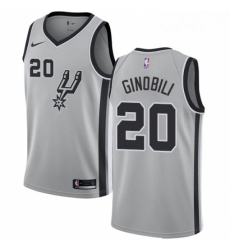 Youth Nike San Antonio Spurs 20 Manu Ginobili Swingman Silver Alternate NBA Jersey Statement Edition