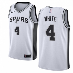 Youth Nike San Antonio Spurs 4 Derrick White Authentic White Home NBA Jersey Association Edition 