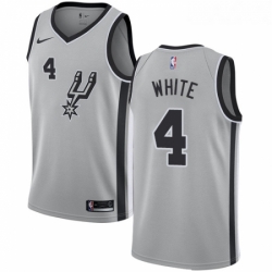 Youth Nike San Antonio Spurs 4 Derrick White Swingman Silver Alternate NBA Jersey Statement Edition 