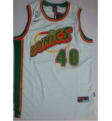 Seattle Supersonics Shawn Kemp #40 white Thowback swingman jerse