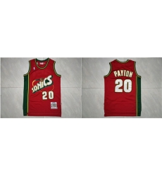 SuperSonics 20 Gary Payton Red 1997 98 Hardwood Classics Jersey