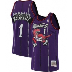 Men Raptors 1 Tracy Mcgrady purple Mitchell Ness Throwback Jersey