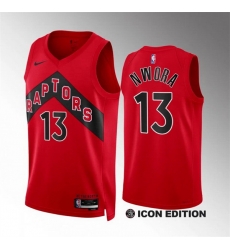 Men Toronto Raptors 13 Jordan Nwora Red Icon Edition Stitched Basketball Jersey