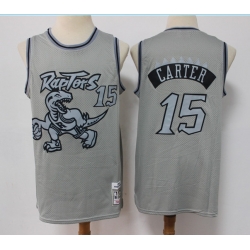 Men Toronto Raptors 15 Vince Carter Grey Throwback Stitched Basketball Jersey