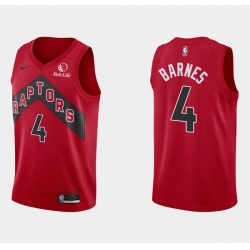 Men Toronto Raptors 4 Scottie Barnes Red Icon Edition Stitched Basketball Jersey