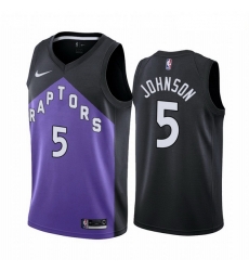 Men Toronto Raptors 5 Stanley Johnson Purple NBA Swingman 2020 21 Earned Edition Jersey