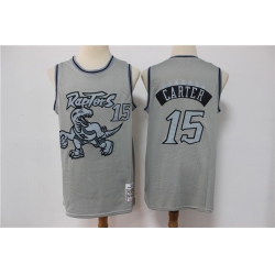 Men Toronto Raptors Vince Carter 15 Gray Hardwood Classic Michell&Ness Limited Jersey