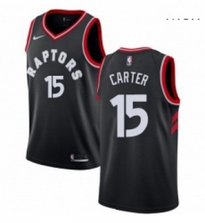 Mens Nike Toronto Raptors 15 Vince Carter Swingman Black Alternate NBA Jersey Statement Edition