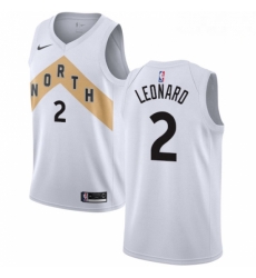 Mens Nike Toronto Raptors 2 Kawhi Leonard Swingman White NBA Jersey City Edition 