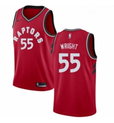 Mens Nike Toronto Raptors 55 Delon Wright Swingman Red Road NBA Jersey Icon Edition