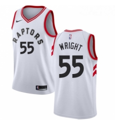 Mens Nike Toronto Raptors 55 Delon Wright Swingman White NBA Jersey Association Edition