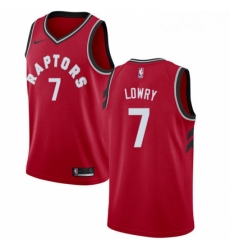 Mens Nike Toronto Raptors 7 Kyle Lowry Swingman Red Road NBA Jersey Icon Edition