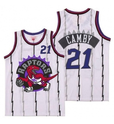 Raptors 21 Marcus Camby White Big Logo Retro Jersey