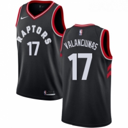 Youth Nike Toronto Raptors 17 Jonas Valanciunas Swingman Black Alternate NBA Jersey Statement Edition