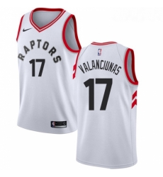 Youth Nike Toronto Raptors 17 Jonas Valanciunas Swingman White NBA Jersey Association Edition