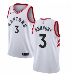 Youth Nike Toronto Raptors 3 OG Anunoby Swingman White NBA Jersey Association Edition 