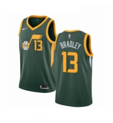 Mens Nike Utah Jazz 13 Tony Bradley Green Swingman Jersey Earned Edition 