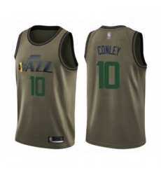 Mens Utah Jazz 10 Mike Conley Swingman Green Salute to Service Basketball Jersey 