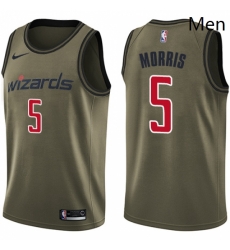 Mens Nike Washington Wizards 5 Markieff Morris Swingman Green Salute to Service NBA Jersey 