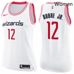 Womens Nike Washington Wizards 12 Kelly Oubre Jr Swingman WhitePink Fashion NBA Jersey