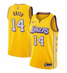 Lakers 14 Danny Green Gold Basketball Swingman City Edition 2019 20 Jersey