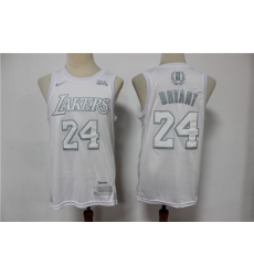 Lakers 24 Kobe Bryant White Nike Swingman MVP Jersey