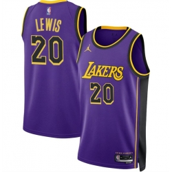 Men Los Angeles Lakers 20 Maxwell Lewis Purple 2024 Statement Edition Stitched Basketball Jersey