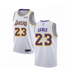 Womens Los Angeles Lakers 23 LeBron James Swingman White Basketball Jerseys Association Edition 