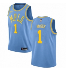 Womens Nike Los Angeles Lakers 1 JaVale McGee Swingman Blue Hardwood Classics NBA Jersey 