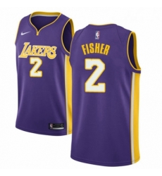 Womens Nike Los Angeles Lakers 2 Derek Fisher Authentic Purple NBA Jersey Icon Edition 