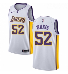 Womens Nike Los Angeles Lakers 52 Jamaal Wilkes Authentic White NBA Jersey Association Edition