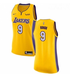 Womens Nike Los Angeles Lakers 9 Rajon Rondo Swingman Gold NBA Jersey Icon Edition 