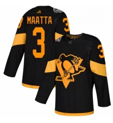 Mens Adidas Pittsburgh Penguins 3 Olli Maatta Black Authentic 2019 Stadium Series Stitched NHL Jersey 