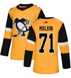 Mens Adidas Pittsburgh Penguins 71 Evgeni Malkin Premier Gold Alternate NHL Jersey 