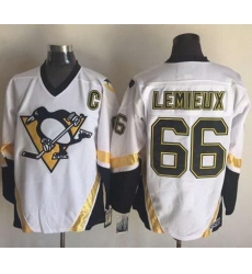 Penguins #66 Mario Lemieux White CCM Throwback Stitched NHL Jersey