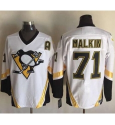 Penguins #71 Evgeni Malkin White CCM Throwback Stitched NHL Jersey