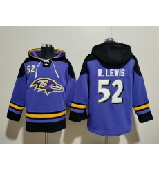 Men Baltimore Ravens 52 Ray Lewis Ageless Must Have Lace Up Pullover Hoodie