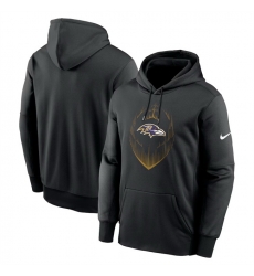 Men Baltimore Ravens Black Icon Performance Pullover Hoodie